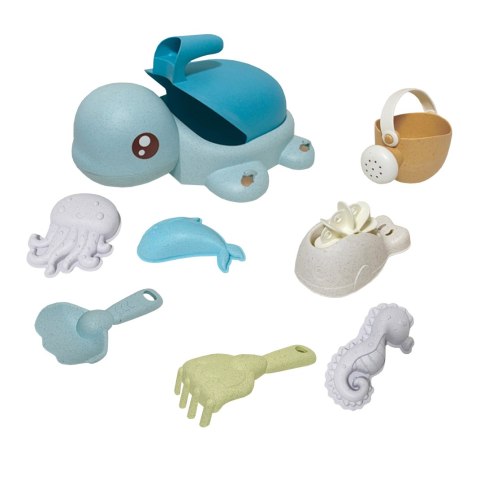 Woopie Let's Go Green WOOPIE GREEN Zestaw 2w1 do Piasku i Wanny Żółwik Niebieski 8 el. BIODEGRADOWALNY ORGANICZNY MATERIAŁ