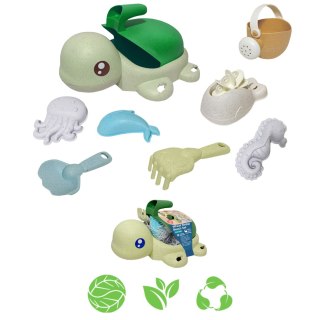 Woopie Let's Go Green WOOPIE GREEN Zestaw 2w1 do Piasku i Wanny Żółwik Zielony 8 el. BIODEGRADOWALNY ORGANICZNY MATERIAŁ