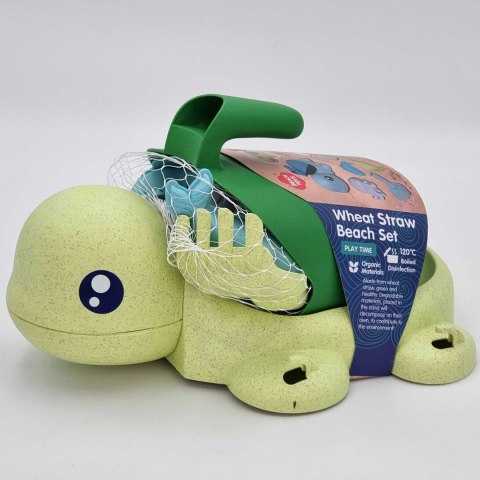 Woopie Let's Go Green WOOPIE GREEN Zestaw 2w1 do Piasku i Wanny Żółwik Zielony 8 el. BIODEGRADOWALNY ORGANICZNY MATERIAŁ