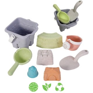 Woopie Let's Go Green WOOPIE GREEN Zestaw do Piasku w Wiaderku Wieża 8 el. BIODEGRADOWALNY ORGANICZNY MATERIAŁ
