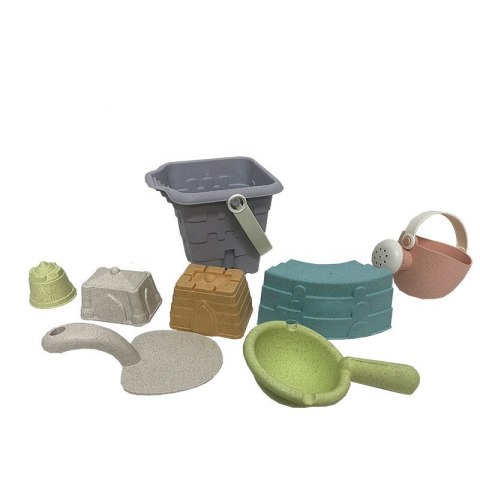 Woopie Let's Go Green WOOPIE GREEN Zestaw do Piasku w Wiaderku Wieża 8 el. BIODEGRADOWALNY ORGANICZNY MATERIAŁ