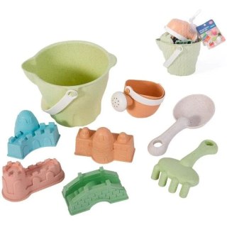 Woopie Let's Go Green WOOPIE GREEN Zestaw do Piasku w Wiaderku Zamki 8 el. BIODEGRADOWALNY ORGANICZNY MATERIAŁ