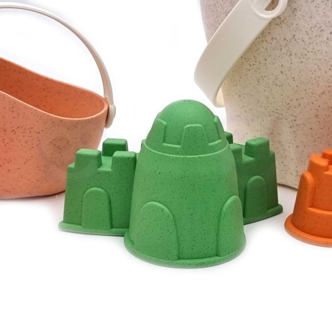 Woopie Let's Go Green WOOPIE GREEN Zestaw do Piasku w Wiaderku Zamki 8 el. BIODEGRADOWALNY ORGANICZNY MATERIAŁ