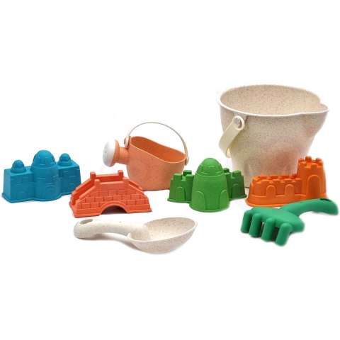 Woopie Let's Go Green WOOPIE GREEN Zestaw do Piasku w Wiaderku Zamki 8 el. BIODEGRADOWALNY ORGANICZNY MATERIAŁ