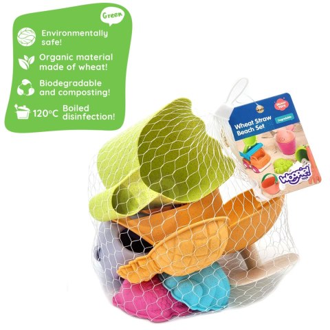 Woopie Let's Go Green WOOPIE GREEN Zestaw do Piasku z Pazurami 7 el. BIODEGRADOWALNY ORGANICZNY MATERIAŁ