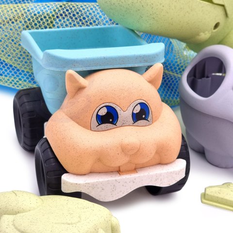 Woopie Let's Go Green WOOPIE GREEN Zestaw do Piasku z Wiaderkiem i Łopatką Krokodyl w Plecaku 10 el. BIODEGRADOWALNY ORGANICZNY MATERIAŁ