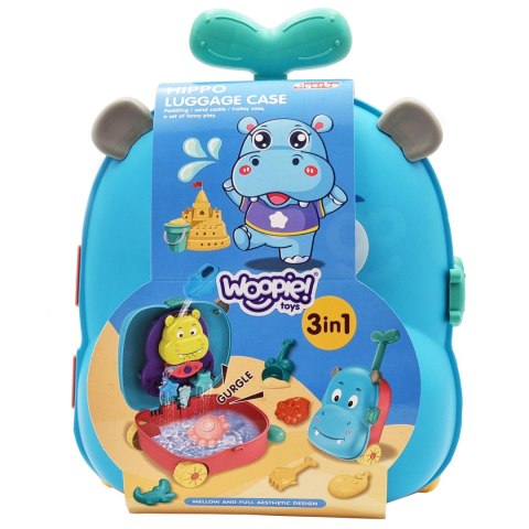 Woopie WOOPIE Zestaw do Piasku 3w1 Walizka Hipopotam + Zabawka Wodna