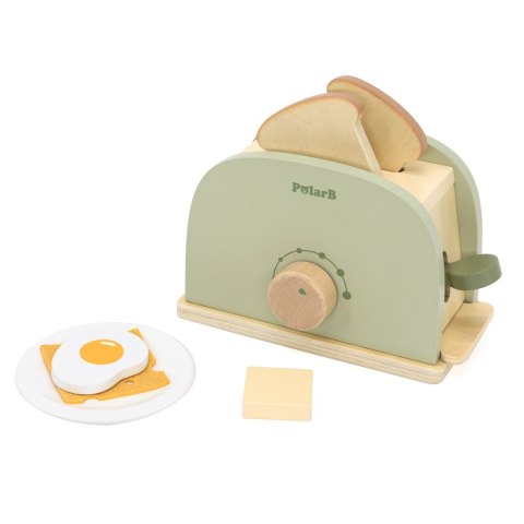 Viga Toys VIGA PolarB Drewniany Zestaw Toster Zielony + Akcesoria