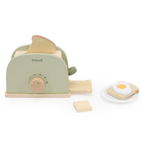 Viga Toys VIGA PolarB Drewniany Zestaw Toster Zielony + Akcesoria