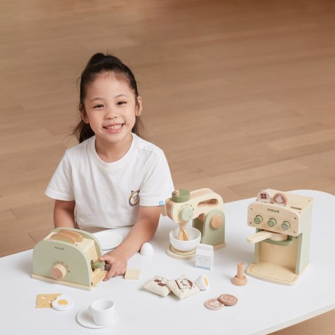 Viga Toys VIGA PolarB Drewniany Zestaw Toster Zielony + Akcesoria