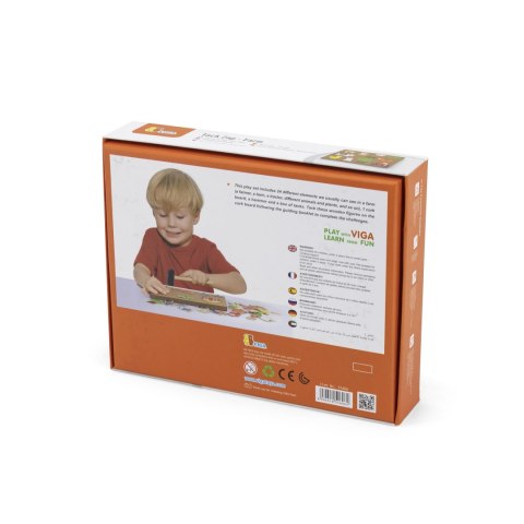Viga Toys VIGA Przybijanka Drewniana Farma Tablica Korkowa Montessori