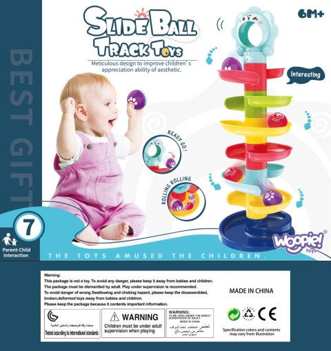 Woopie Baby WOOPIE BABY Kulodrom Tor Kulkowy Zestaw Spirala + 2 Kulki