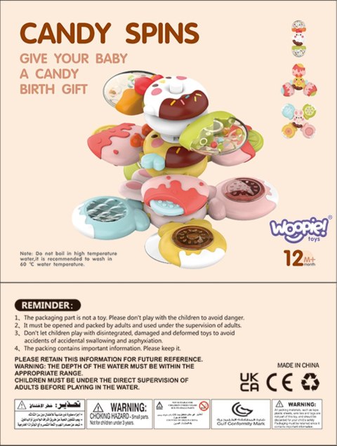 Woopie Baby WOOPIE BABY Spinner Zabawka Sensoryczna Pszczoła Kurczak Królik Wymienne 3 szt.
