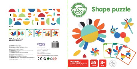 Woopie Let's Go Green WOOPIE GREEN Drewniana Układanka Montessori 40 Wzorów do Odtworzenia 55 el. Certyfikat FSC Woopie Let's Go Green WOOPIE GREEN Drewniana Układanka Montessori 40 Wzorów do Odtworzenia 55 el. Certyfikat FSC