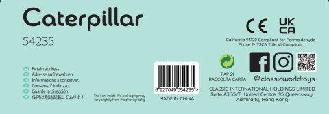 Classic World CLASSIC WORLD Drewniana Gąsienica Kolorowa do Zginania i Skręcania