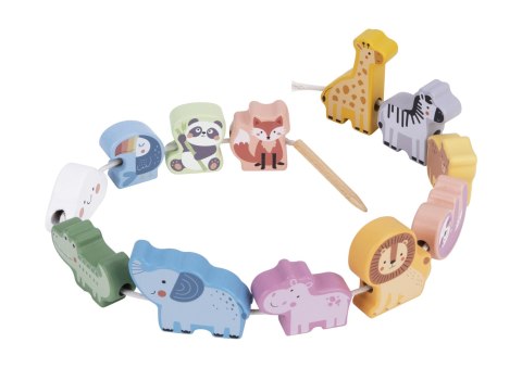 WOOPIE GREEN Drewniana Nawlekanka Klocki Przeplatanka ZOO Montessori13 EL