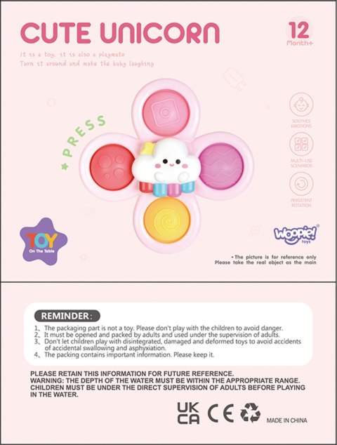 Woopie Baby WOOPIE BABY Kosmiczny Spinner Pop-it Zabawka Sensoryczna Wymienne 3 szt Różowy.