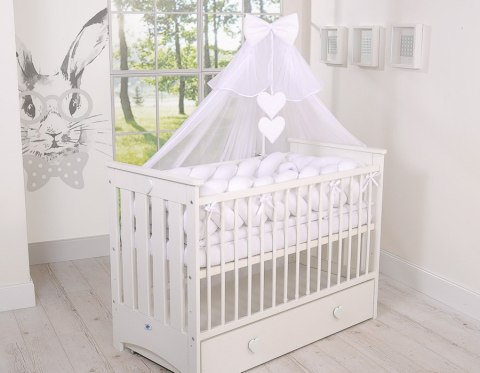 Ochraniacz warkocz pleciony do łóżeczka XXL - biały My Sweet Baby