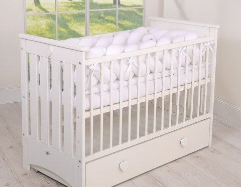 Ochraniacz warkocz pleciony do łóżeczka XXL - biały My Sweet Baby