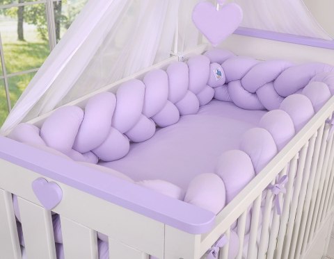 Ochraniacz warkocz pleciony do łóżeczka XXL - fioletowy My Sweet Baby
