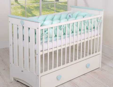 Ochraniacz warkocz pleciony do łóżeczka XXL -miętowy My Sweet Baby Ochraniacz warkocz pleciony do łóżeczka XXL -miętowy My Sweet Baby