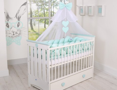 Ochraniacz warkocz pleciony do łóżeczka XXL -miętowy My Sweet Baby Ochraniacz warkocz pleciony do łóżeczka XXL -miętowy My Sweet Baby