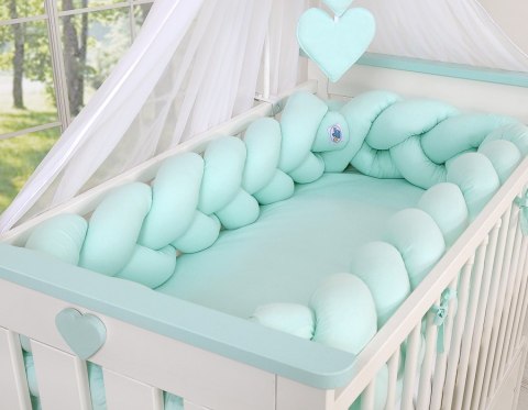 Ochraniacz warkocz pleciony do łóżeczka XXL -miętowy My Sweet Baby Ochraniacz warkocz pleciony do łóżeczka XXL -miętowy My Sweet Baby