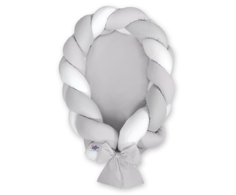 Kokon niemowlęcy pleciony 2 w 1 - biało-szary My Sweet Baby Kokon niemowlęcy pleciony 2 w 1 - biało-szary My Sweet Baby