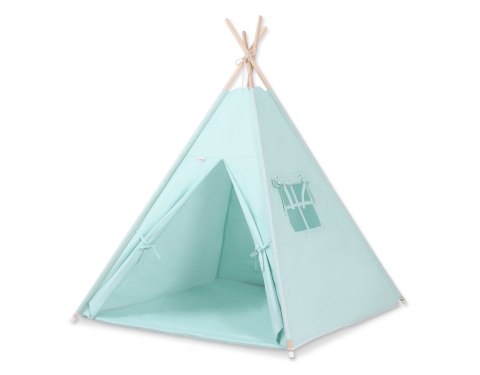 Namiot TIPI dla dzieci +mata + zawieszki pióra - jasna mięta Bobono Namiot TIPI dla dzieci +mata + zawieszki pióra - jasna mięta Bobono