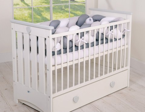 Ochraniacz warkocz pleciony do łóżeczka XXL - biały-szary-antracyt My Sweet Baby Ochraniacz warkocz pleciony do łóżeczka XXL - biały-szary-antracyt My Sweet Baby
