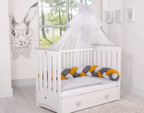 Ochraniacz warkocz pleciony do łóżeczka - szary-musztardowy-antracyt My Sweet Baby Ochraniacz warkocz pleciony do łóżeczka - szary-musztardowy-antracyt My Sweet Baby