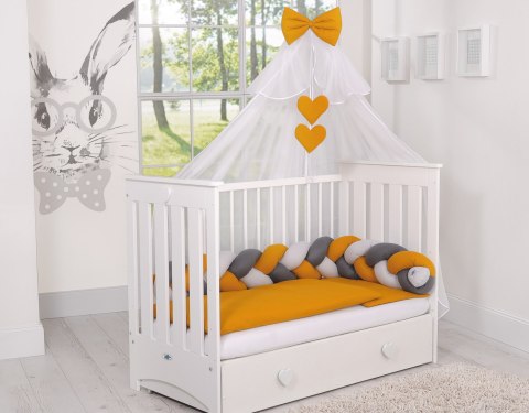 Ochraniacz warkocz pleciony do łóżeczka - szary-musztardowy-antracyt My Sweet Baby Ochraniacz warkocz pleciony do łóżeczka - szary-musztardowy-antracyt My Sweet Baby