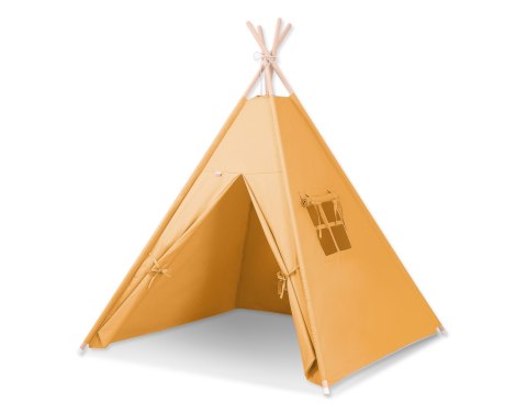 Namiot Tipi dla dzieci + zawieszki pióra - musztardowy Bobono Namiot Tipi dla dzieci + zawieszki pióra - musztardowy Bobono