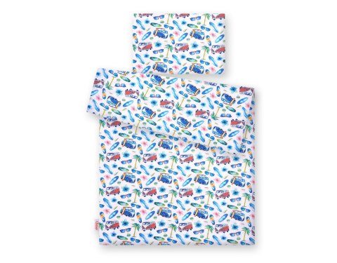 Pościel dla dzieci 2-częściowa bawełniana 120x90 cm - - autobusy Bobono Pościel dla dzieci 2-częściowa bawełniana 120x90 cm - - autobusy Bobono