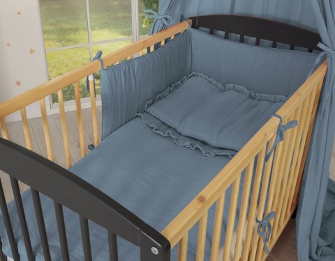 Pościel MUŚLIN 2-cz poszewki z falbanką 100x135 - brudny niebieski My Sweet Baby Pościel MUŚLIN 2-cz poszewki z falbanką 100x135 - brudny niebieski My Sweet Baby