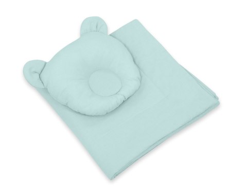Pościel dla niemowląt z wypełnieniem kołderka i poduszka Miś - zestaw 2cz. - miętowy My Sweet Baby Pościel dla niemowląt z wypełnieniem kołderka i poduszka Miś - zestaw 2cz. - miętowy My Sweet Baby