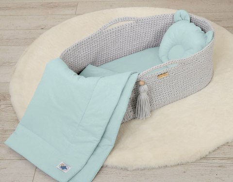 Pościel dla niemowląt z wypełnieniem kołderka i poduszka Miś - zestaw 2cz. - miętowy My Sweet Baby Pościel dla niemowląt z wypełnieniem kołderka i poduszka Miś - zestaw 2cz. - miętowy My Sweet Baby