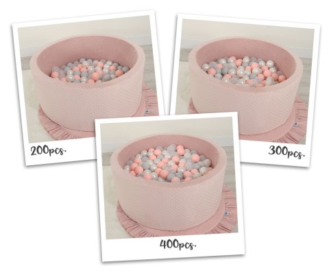 Suchy basen minky H-40 cm z piłkami 200szt.- brudny różowy Bobono Suchy basen minky H-40 cm z piłkami 200szt.- brudny różowy Bobono