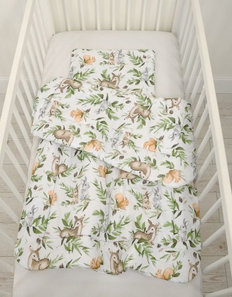 Komplet pościeli dla niemowląt z wypełnieniem 2-cz 75x100cm NEWBORN - woodland green Bobono Komplet pościeli dla niemowląt z wypełnieniem 2-cz 75x100cm NEWBORN - woodland green Bobono