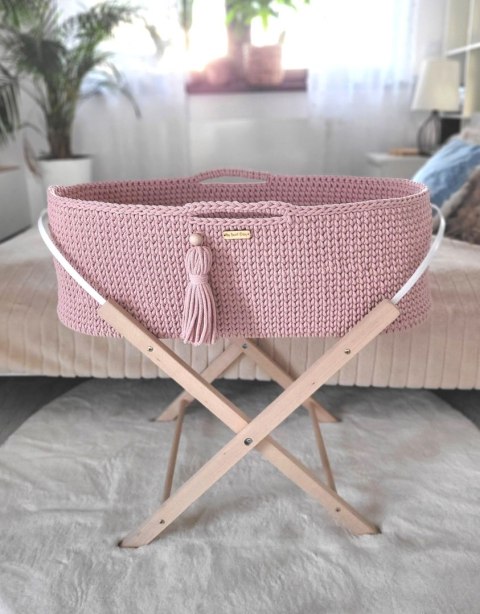 Kosz Mojżesza BOHO Handmade ze stojakiem - pastel pink My Sweet Baby Kosz Mojżesza BOHO Handmade ze stojakiem - pastel pink My Sweet Baby