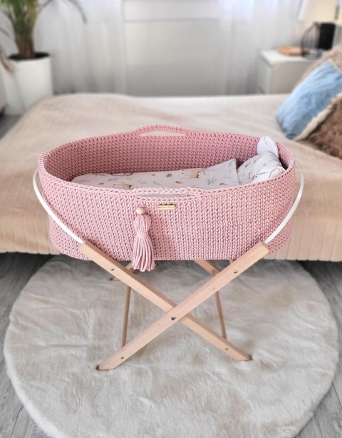 Kosz Mojżesza BOHO Handmade ze stojakiem - pastel pink My Sweet Baby Kosz Mojżesza BOHO Handmade ze stojakiem - pastel pink My Sweet Baby