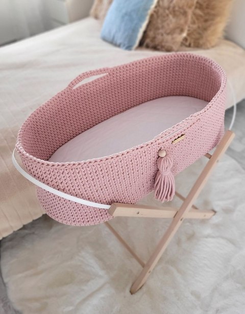 Kosz Mojżesza BOHO Handmade ze stojakiem - pastel pink My Sweet Baby Kosz Mojżesza BOHO Handmade ze stojakiem - pastel pink My Sweet Baby