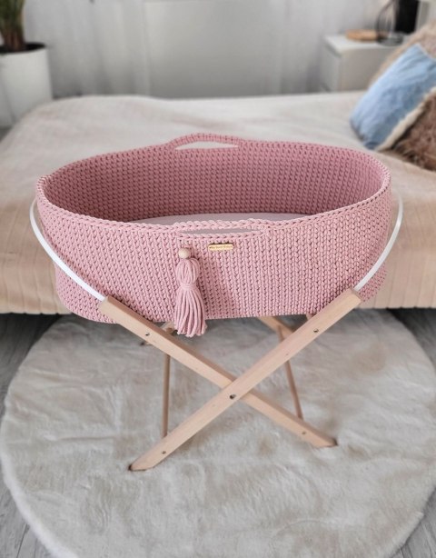 Kosz Mojżesza BOHO Handmade ze stojakiem - pastel pink My Sweet Baby Kosz Mojżesza BOHO Handmade ze stojakiem - pastel pink My Sweet Baby