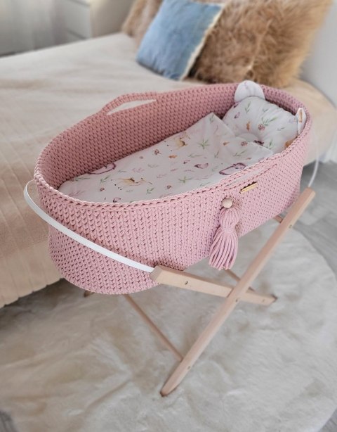 Kosz Mojżesza BOHO Handmade ze stojakiem - pastel pink My Sweet Baby Kosz Mojżesza BOHO Handmade ze stojakiem - pastel pink My Sweet Baby