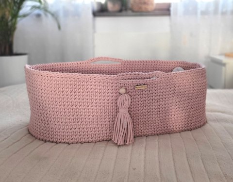 Kosz Mojżesza BOHO Handmade ze stojakiem - pastel pink My Sweet Baby Kosz Mojżesza BOHO Handmade ze stojakiem - pastel pink My Sweet Baby