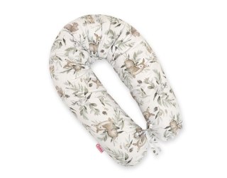 Poduszka ciążowa Longer dla kobiet w ciąży do spania - woodland olive Bobono