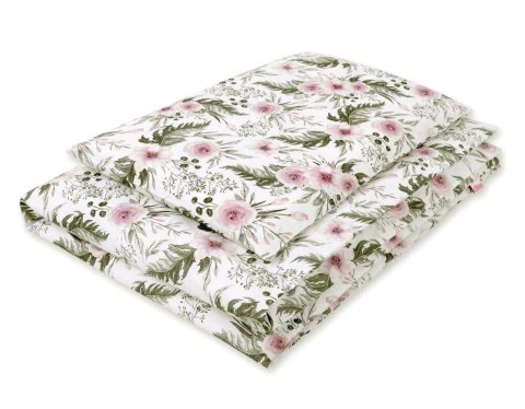 Pościel dla dzieci 2-częściowa bawełniana 120x90 cm - peonie różowe Bobono Pościel dla dzieci 2-częściowa bawełniana 120x90 cm - peonie różowe Bobono