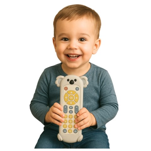 Pilot Interaktywny Dla Malucha Sylikonowa Obudowa Koala Beżowy