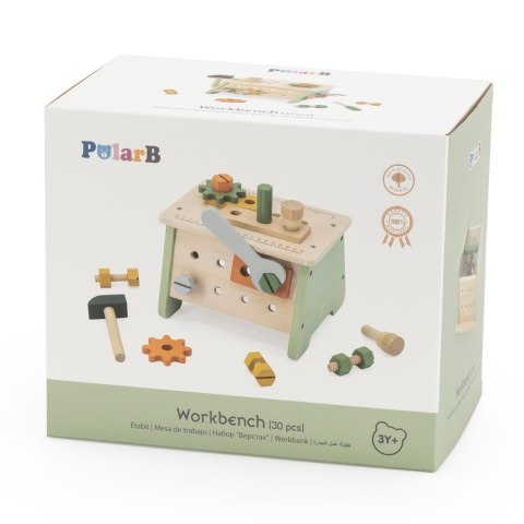 Viga Toys VIGA PolarB Mini Warsztat 2w1 Skrzynka z Narzędziami Zestaw Drewniany