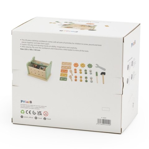 Viga Toys VIGA PolarB Mini Warsztat 2w1 Skrzynka z Narzędziami Zestaw Drewniany